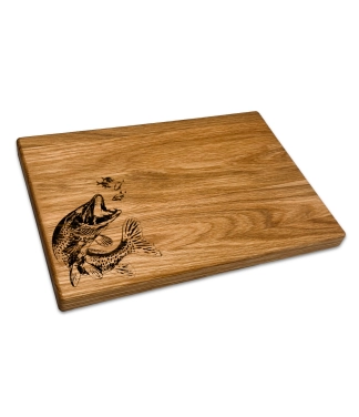 Gravēts griešanas dēlis zivs Līdaka dāvana makšķerniekam