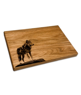 Gravēts koka griešanas dēlis Vilks