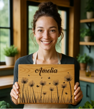 Svētku koka virtuves dēlītis sievietei