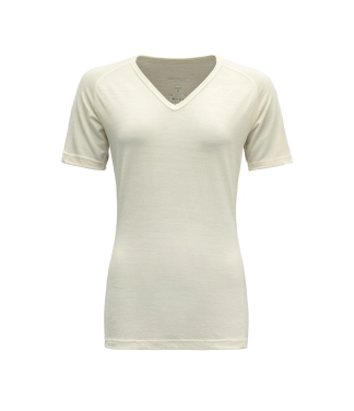 Balts sieviešu merino krekls īsas piedurknes Devold