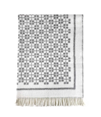 Vilnas pleds ar klasiskiem rakstiem Bloom Meadow 180 Grey