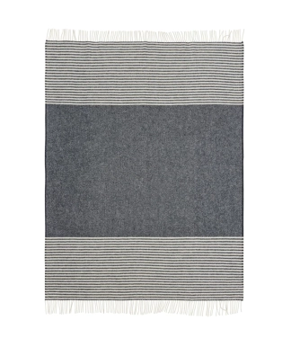 Zils vilnas pleds ar svītrām Scandimama Sailor Blue 0183