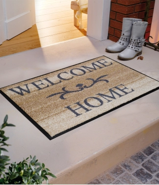 Mazgājams paklājs pie durvīm Welcome Home