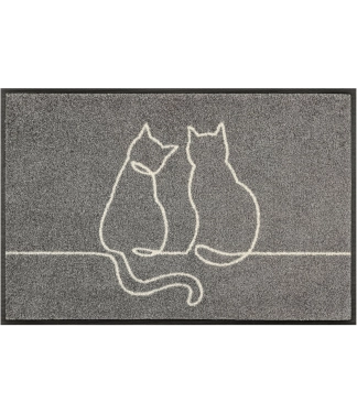 Pelēks durvju paklājs ar kaķiem Lovetails