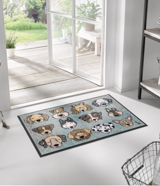 Stilīgs durvju paklājs Kleen-Tex Love dogs