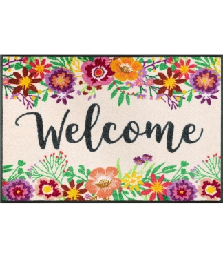 Krāsains durvju paklājiņš Welcome Blooming