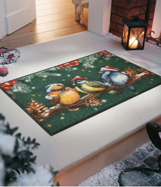 Ziemassvētku durvju paklājiņš ar putniem Magic birds