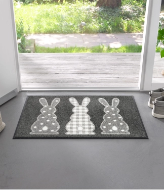 Mazgājams durvju paklājs Bunny Trio