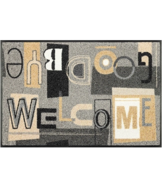 Stilīgs durvju paklājiņš ar uzrakstu Welcome Goodbye