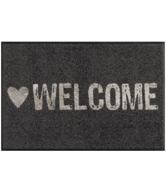 Pelēks durvju paklājiņš Warmly Welcome