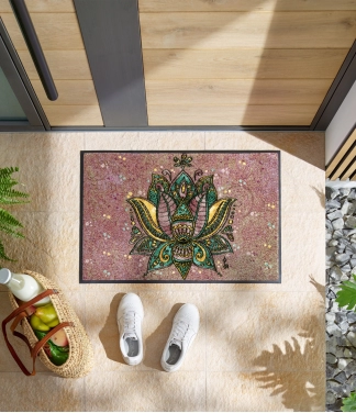 Mazgājams durvju paklājs Lotus Blossom