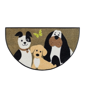 Durvju paklājs ar kucēniem Round Dog Trio