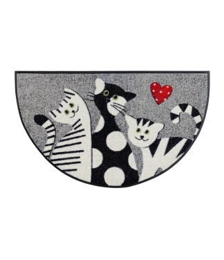 Durvju paklājs ar kaķēniem Cat Trio Round