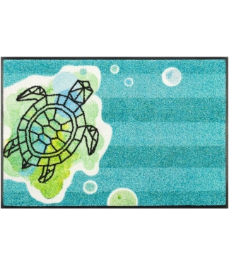Gaiši zils durvju paklājs Turtle Splash