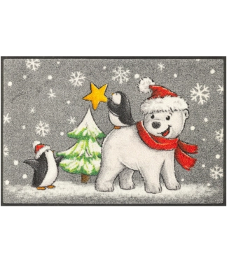 Ziemassvētku durvju paklājs mājām Polar Friends