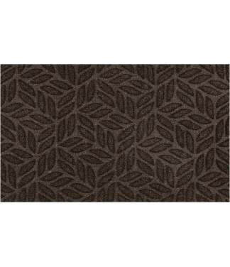 Tumši brūns āra durvju paklājs Leaves Dark Brown