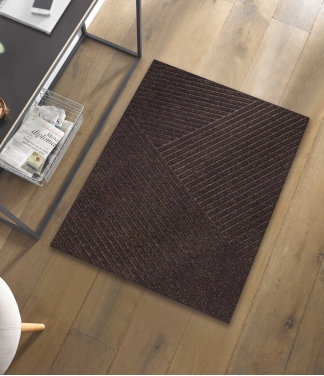 Mazgājams durvju paklājs Stripes Dark Brown