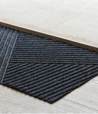 Mazgājams durvju paklājs Stripes Dark Grey