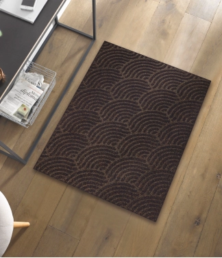 Mazgājams durvju paklājs Waves Dark Brown
