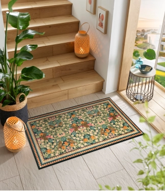 Krāsains durvju paklājs Garden Luxe Blue