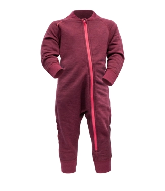 Bērnu kombinezons no merīnvilnas Devold Nibba Beetroot