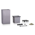 Taisnstūra kolonnas puķu pods Lechuza Canto Stone 2