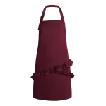 Virtuvinė prijuostė moterims su raukiniais bordo