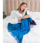 Merino vilnas pleds Scandimama Deep Ocean Blue 5307 3