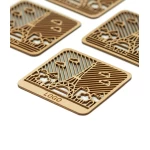 mediniai padėkliukai su įmonės logotipu