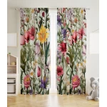 vaikiškos naktinės užuolaidos su gėlėmis