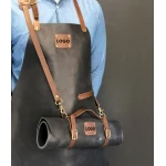 Personalizēts ādas priekšauts ar logotipu Black 1