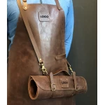 Personalizēts ādas priekšauts ar logotipu Brown 1