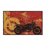 durų kilimėlis su motociklu