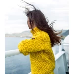 Geltonas vilnonis megztinis moterims 3