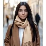 Sieviešu Šalle Baby Alpaca bēša krāsa