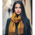 Sieviešu Šalle Baby Alpaca Sparcs Curry