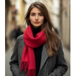 Sieviešu Šalle Baby Alpaca Blood Red