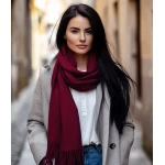 Sieviešu Šalle Baby Alpaca Bordo