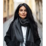 Sieviešu Šalle Baby Alpaca Dark Grey