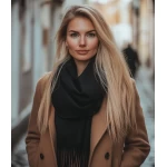 Sieviešu Šalle Baby Alpaca Black