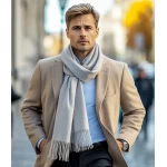 Vīriešu šalle gaiši pelēks