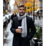 Vīriešu šalle baby alpaca Grey