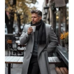 Vīriešu šalle baby alpaca tumši pelēks