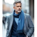 Vīriešu šalle baby alpaca Denim Blue