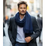 tumši zils Vīriešu šalle