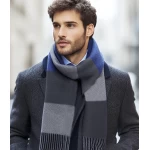 Vīriešu šalle baby alpaca Blue Grey