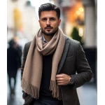 Gaiši brūna šalle vīriešiem