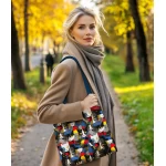 Krāsaina iepirkumu soma ar kaķu rakstu