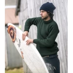 Vilnonis megztinis vyrams tamsiai žalias 1