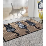 Durvju paklājs Kleen-Tex Wash+Dry Katzenbande 1